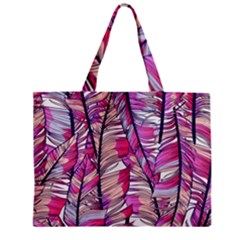 Beautiful-boho-seamless-pattern-with-pink-feathers Zipper Mini Tote Bag