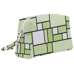 Green-geometric-digital-paper Wristlet Pouch Bag (large) by Vaneshart