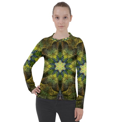 Fractal Fantasy Design Background Women s Pique Long Sleeve Tee by Vaneshart