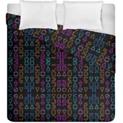 Neon Geometric Seamless Pattern Duvet Cover Double Side (king Size) by dflcprintsclothing