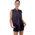 Neon Geometric Seamless Pattern Sleeveless Chiffon Button Shirt View1