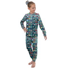 Kawaiicollagepattern2 Kids  Long Sleeve Set  by snowwhitegirl