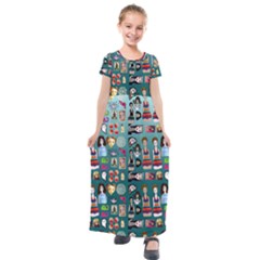 Kawaiicollagepattern2 Kids  Short Sleeve Maxi Dress by snowwhitegirl