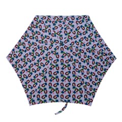 Goth Girl In Blue Dress Lilac Pattern Mini Folding Umbrellas by snowwhitegirl