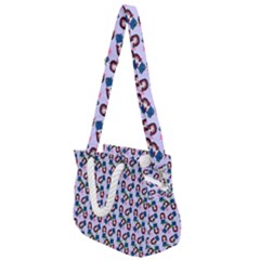 Goth Girl In Blue Dress Lilac Pattern Rope Handles Shoulder Strap Bag by snowwhitegirl