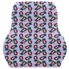 Goth Girl In Blue Dress Lilac Pattern Car Seat Back Cushion 