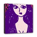 Purple Cat Ear Hat Girl Floral Wall Mini Canvas 8  x 8  (Stretched) View1