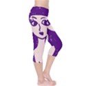 Purple Cat Ear Hat Girl Floral Wall Capri Leggings  View4