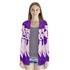 Purple Cat Ear Hat Girl Floral Wall Drape Collar Cardigan