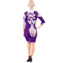 Purple Cat Ear Hat Girl Floral Wall Quarter Sleeve Hood Bodycon Dress View2