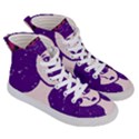 Purple Cat Ear Hat Girl Floral Wall Men s Hi-Top Skate Sneakers View3