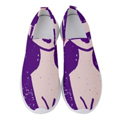 Purple Cat Ear Hat Girl Floral Wall Women s Slip On Sneakers