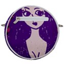 Purple Cat Ear Hat Girl Floral Wall Crossbody Circle Bag View2