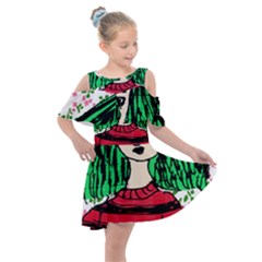 Freddy Girl Wall Kids  Shoulder Cutout Chiffon Dress by snowwhitegirl