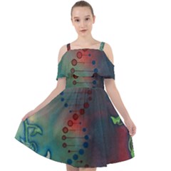 Flower Dna Cut Out Shoulders Chiffon Dress by RobLilly