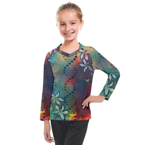 Flower Dna Kids  Long Mesh Tee by RobLilly