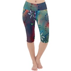 Flower Dna Lightweight Velour Cropped Yoga Leggings by RobLilly