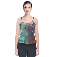 Flower Dna Velvet Spaghetti Strap Top by RobLilly