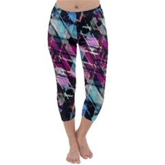 Matrix Grunge Print Capri Winter Leggings 