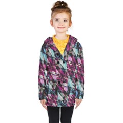 Matrix Grunge Print Kids  Double Breasted Button Coat