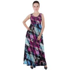 Matrix Grunge Print Empire Waist Velour Maxi Dress