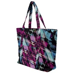 Matrix Grunge Print Zip Up Canvas Bag