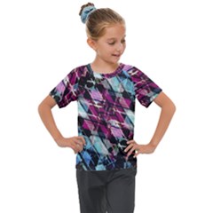 Matrix Grunge Print Kids  Mesh Piece Tee