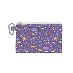 Pattern cute clouds stars Canvas Cosmetic Bag (Small)