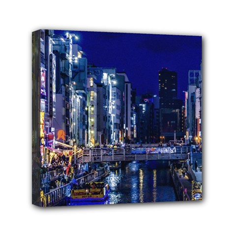 Dotonbori Night Scene - Osaka, Japan Mini Canvas 6  X 6  (stretched) by dflcprintsclothing