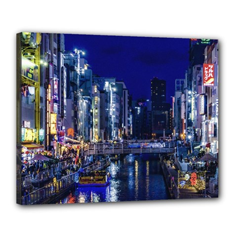 Dotonbori Night Scene - Osaka, Japan Canvas 20  X 16  (stretched) by dflcprintsclothing
