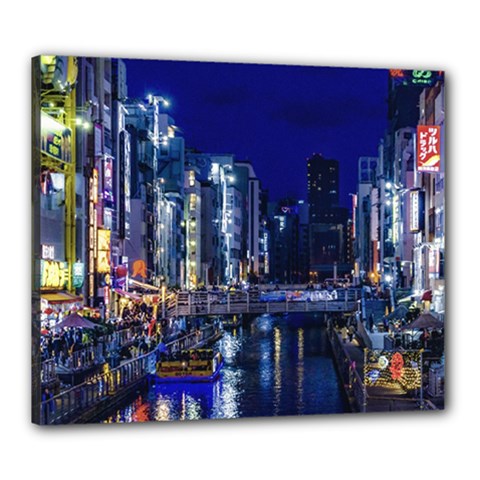 Dotonbori Night Scene - Osaka, Japan Canvas 24  X 20  (stretched) by dflcprintsclothing