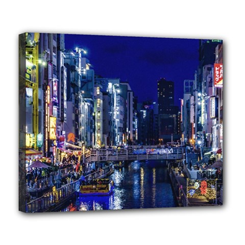 Dotonbori Night Scene - Osaka, Japan Deluxe Canvas 24  X 20  (stretched) by dflcprintsclothing