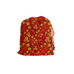 Seamless pattern slavic folk style Drawstring Pouch (Medium)