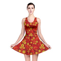 Seamless pattern slavic folk style Reversible Skater Dress