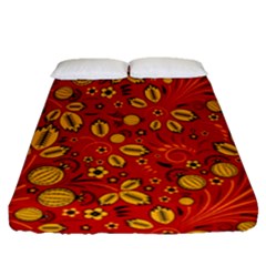 Seamless pattern slavic folk style Fitted Sheet (Queen Size)