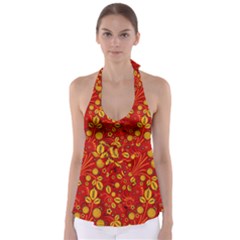 Seamless pattern slavic folk style Babydoll Tankini Top