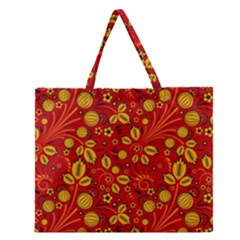 Seamless pattern slavic folk style Zipper Large Tote Bag