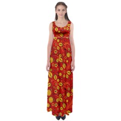 Seamless pattern slavic folk style Empire Waist Maxi Dress