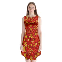 Seamless pattern slavic folk style Sleeveless Chiffon Dress  