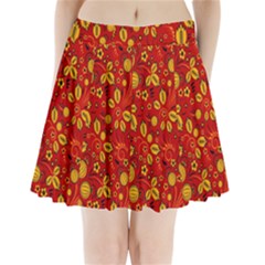 Seamless pattern slavic folk style Pleated Mini Skirt