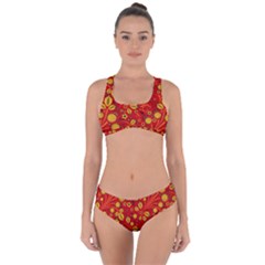 Seamless pattern slavic folk style Criss Cross Bikini Set