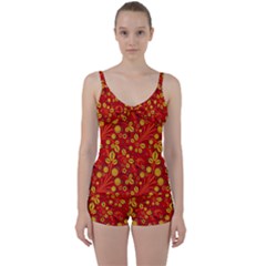 Seamless pattern slavic folk style Tie Front Two Piece Tankini