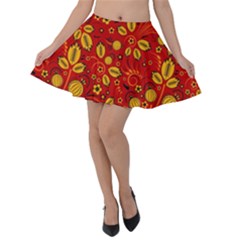 Seamless pattern slavic folk style Velvet Skater Skirt