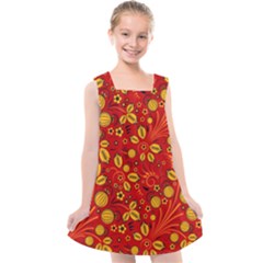 Seamless pattern slavic folk style Kids  Cross Back Dress