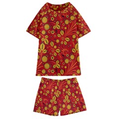 Seamless pattern slavic folk style Kids  Swim Tee and Shorts Set