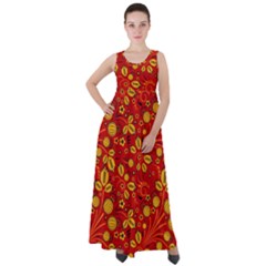 Seamless pattern slavic folk style Empire Waist Velour Maxi Dress