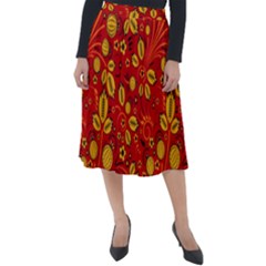 Seamless pattern slavic folk style Classic Velour Midi Skirt 