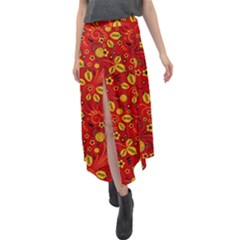 Seamless pattern slavic folk style Velour Split Maxi Skirt