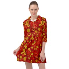 Seamless pattern slavic folk style Mini Skater Shirt Dress