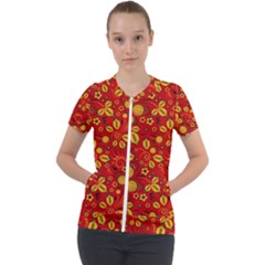 Seamless pattern slavic folk style Short Sleeve Zip Up Jacket